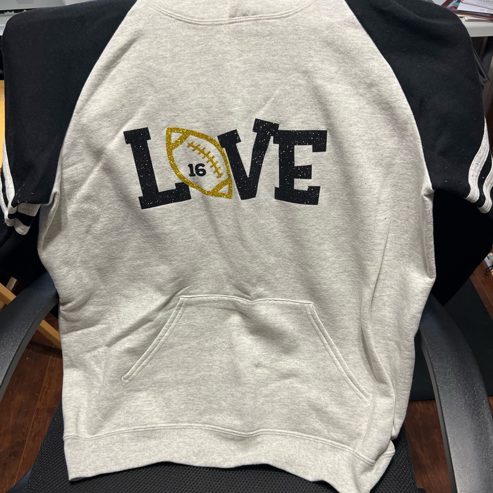Men's Black and Gray LOVE Sweater